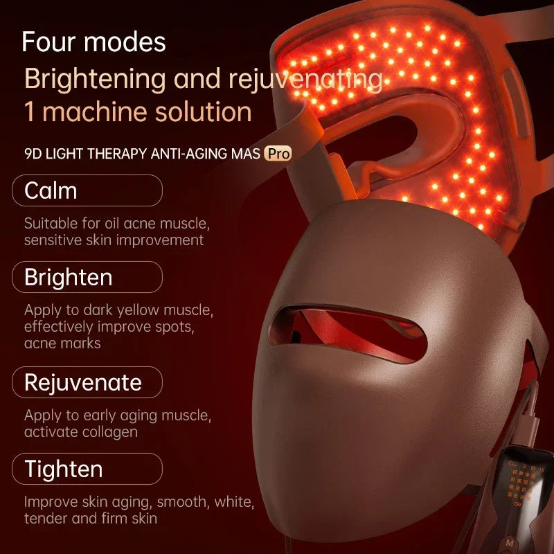 320 LED Beads Facial Photon Beauty Mask 4D Silicone Red Light Photon Skin Rejuvenation Anti Wrinkle Anti Acne Facial Beauty Care