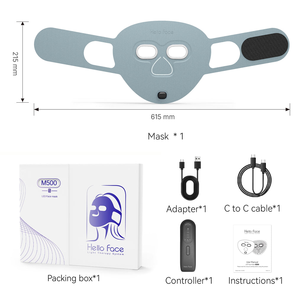 Hello Face 510K Wireless Near-Infrared and Red Light Therapy Facial Mask For Powerful Anti-ageing Professional Ultra-light Mask